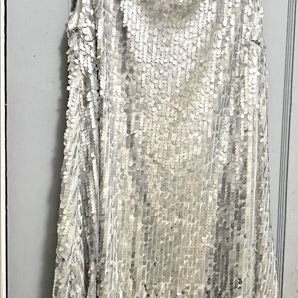 Silver sequin party dress
